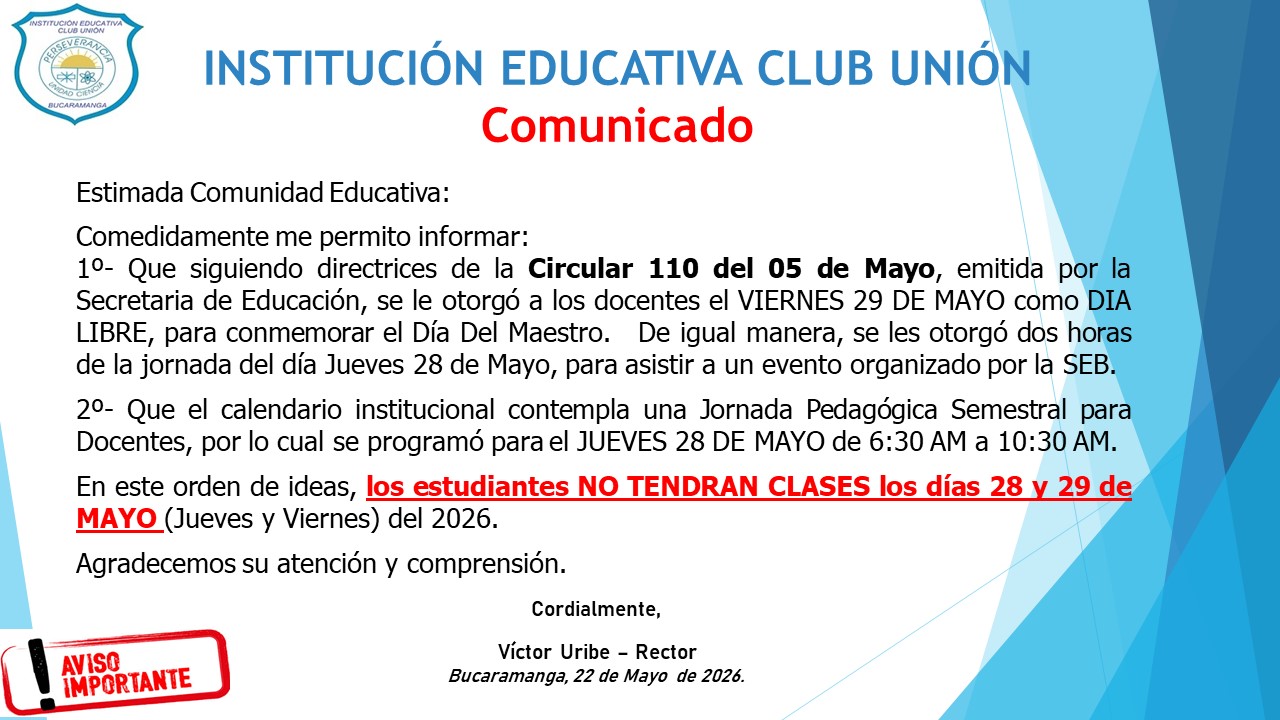 No clases abril 30